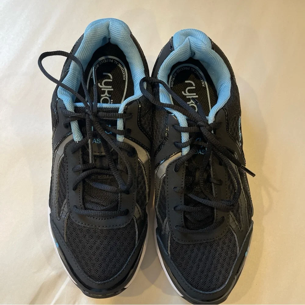 Ryka Dash 3 Walking Shoes Black/Meteorite/Blue Size 7.5W Low Shaft Laced